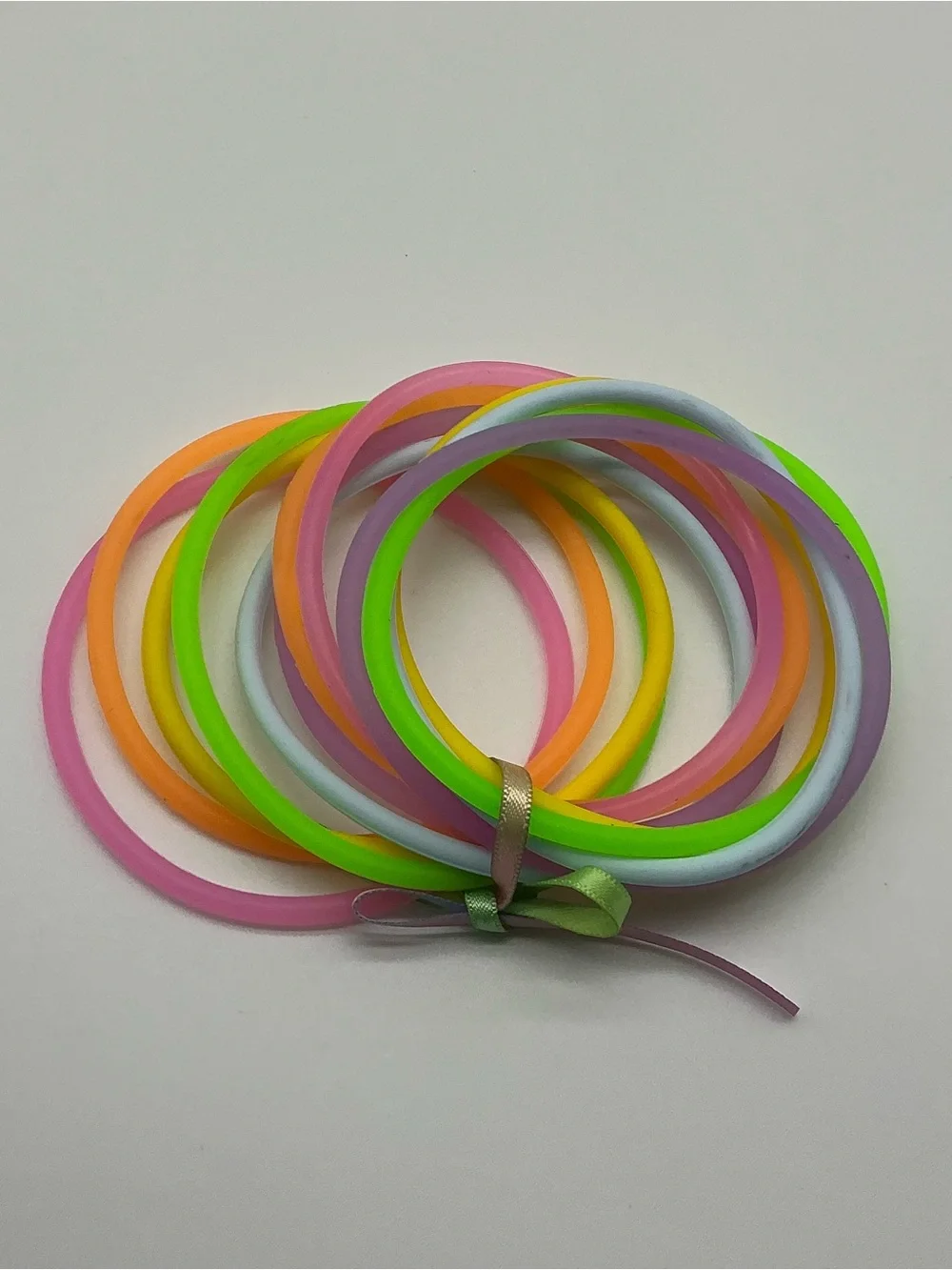 Pewter and Pastel Rainbow 80s Barrettes & 12 Jelly Bracelets